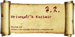 Hrivnyák Kazimir névjegykártya